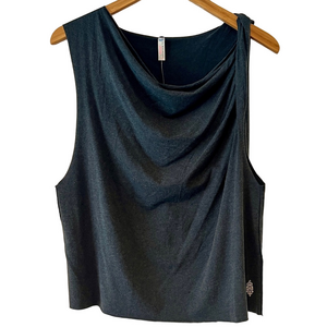 NEW FP Movement Charcoal Gray Draped Sleeveless Tank Women’s Tops Size S